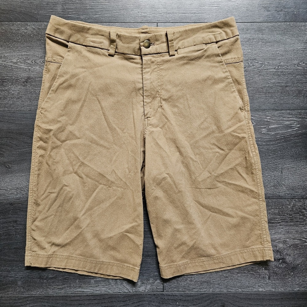 Lululemon The Works Shorts Men 32 Regular Fit Brown Casual 11" Quick Oxford